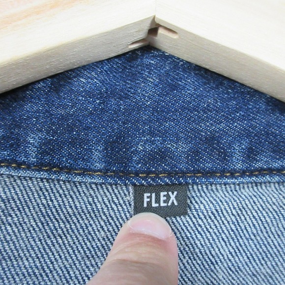 American Eagle Jean Jacket Flex Women 3XL XXXL Blue Denim Western Casual 1004 - Picture 5 of 13